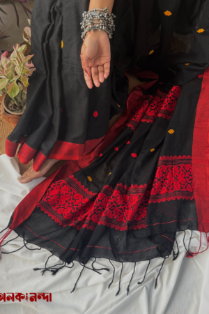 Black Cotton Bluchari Sharee