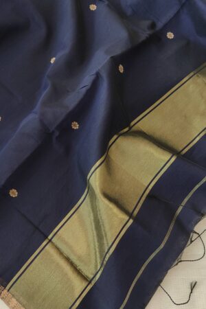 Dark Blue Dotari Silk Sharee