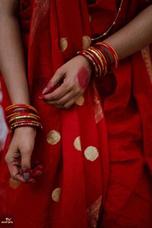 Red Ball Cotton Sharee