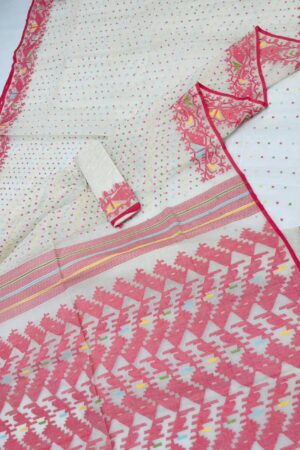Traditional Red Cotton Jamdani