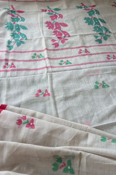 Madhobilata Motif Tangail Manipuri Cotton Sharee