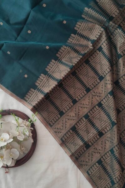 Bottle Green Baluchari Sharee