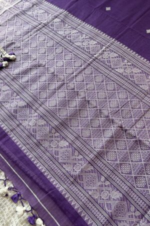 Purple Cotton Sharee