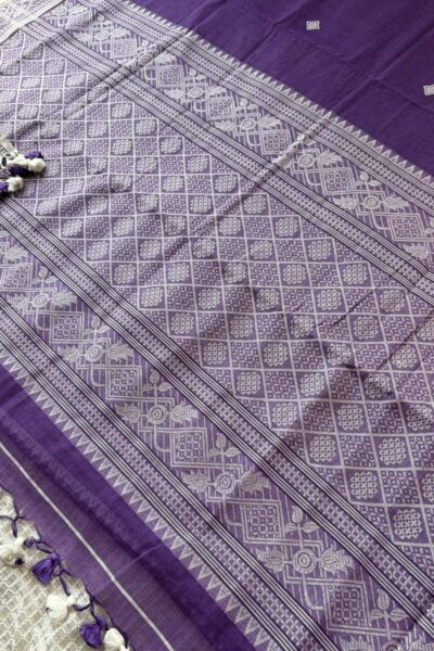 Purple Cotton Sharee