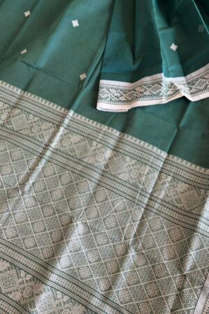 Bottle Green Cotton Sharee