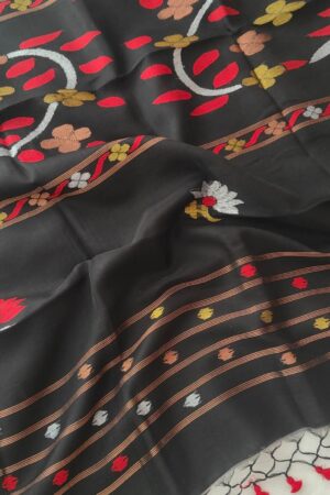 Tangail Manipuri Motif Sharee (Black)