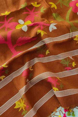 Tangail Manipuri Motif Sharee (Copper Brown)